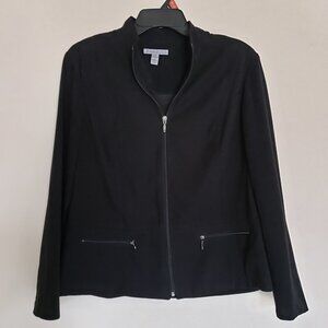 JM Collection Womens, Size 14P, Black, Faux Suede, Lightweight Jacket